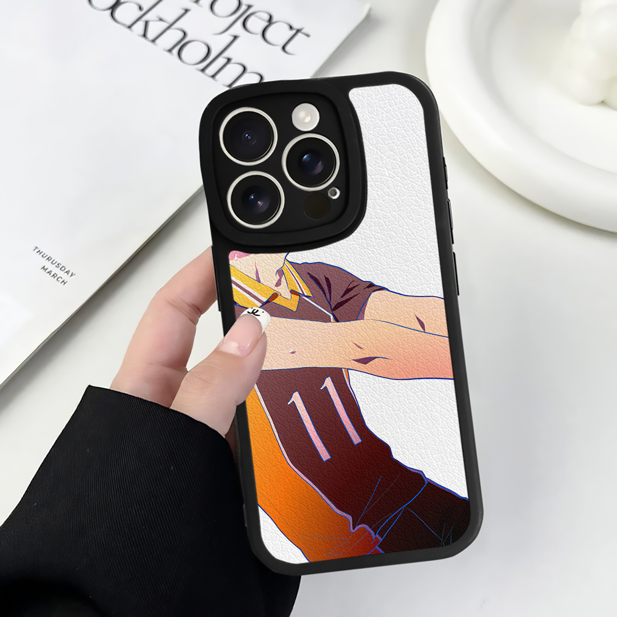 （画像用） ハイキュー!! Haikyu!! 【iPhone 16シリーズ対応】シリコンスマホケース（レザー調） 材質：シリコン